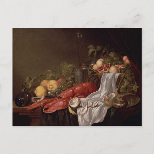 Stillleben von Früchten und Hummer Postkarte (Vorderseite)