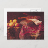 Stillleben von Früchten und Musikinstrumenten Postkarte (Vorne/Hinten)