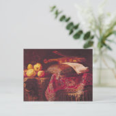 Stillleben von Früchten und Musikinstrumenten Postkarte (Stehend Vorderseite)