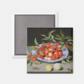 Stillleben von Kirschen und Pfirsichen Magnet (Vorderseite/Rückseite)
