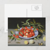 Stillleben von Kirschen und Pfirsichen Postkarte (Vorne/Hinten)