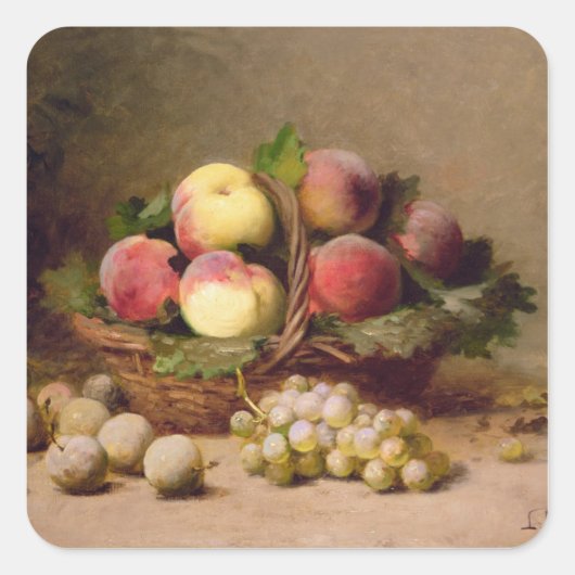 Stillleben von Obst Quadratischer Aufkleber (Vorderseite)
