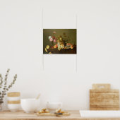 Stillleben von Obst und Blume Poster (Küche)