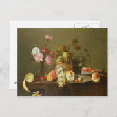 Stillleben von Obst und Blume Postkarte (Vorne/Hinten)