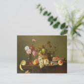 Stillleben von Obst und Blume Postkarte (Stehend Vorderseite)