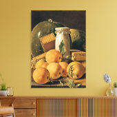 Stillleben von Orangen, Wassermelone Leinwanddruck (Insitu (Wohnzimmer))