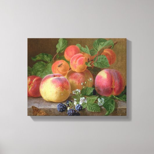 Stillleben von Pfirsichen Leinwanddruck (Vorderseite)