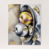 Stillleben von Silber- und Goldäpfeln Puzzle (Vertikal)