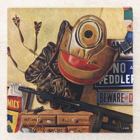 Stillleben von Spielzeug Glasuntersetzer (Vorderseite)