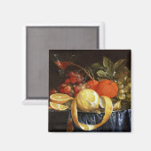 Stillleben von Trauben, Orangen und geschältem Zit Magnet (Vorderseite/Rückseite)