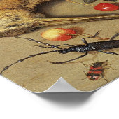 Stillleben von Vögeln und Insekten, 1637 Poster (Ecke)