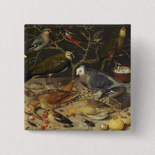 Stillleben von Vögeln und von Insekten, 1637 Button