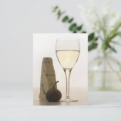 Stillleben von Wein, Käse und Feige Postkarte (Stehend Vorderseite)