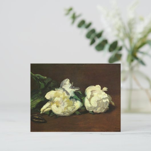 Stillleben, White Peony von Edouard Manet Postkarte (Stehend Vorderseite)