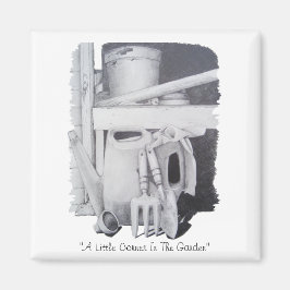 Stillleben zeichnend Gartengeräte für Gärtner Magnet