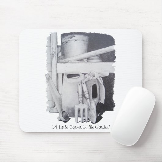 Stillleben zeichnend Gartengeräte für Gärtner Mousepad (Mit Mouse)