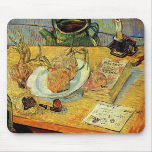 Stillleben Zeichnend Tafel, Rohre, Zwiebeln und Ve Mousepad