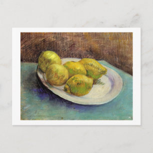 Stillleben, Zitronen auf einem Teller, Van Gogh Fi Postkarte