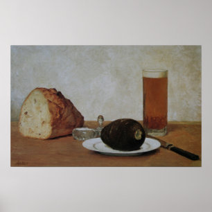 Stilllebenbier und Rettich - Albert Anker Poster