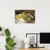 Stilllebenmalerei mit Obst Poster (Heimbüro)