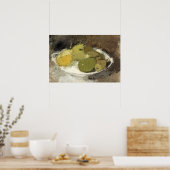 Stilllebenmalerei mit Obst Poster (Küche)