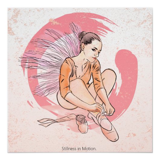 Stillness in Motion – Minimalist Ballerina & Enso Poster (Vorderseite)
