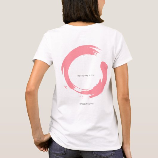 Stillness in Motion – Minimalist Ballerina & Enso  T-Shirt (Rückseite)