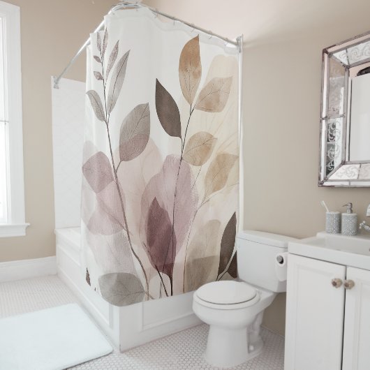 Stillness in Motion Warm Minimalist Design Duschvorhang (Beispiel)