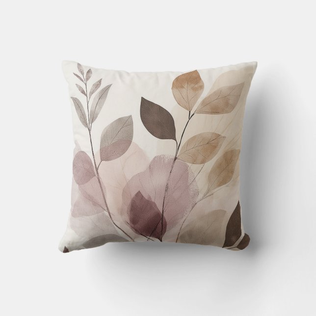 Stillness in Motion Warm Minimalist Design Kissen (Rückseite)