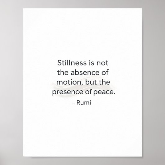 Stillness Quote Poster – Inspirational Peace Wall (Vorne)