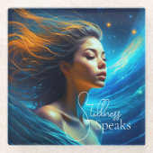 Stillness spricht | Meditation Celestie Art Glasuntersetzer (Vorderseite)