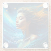 Stillness spricht | Meditation Celestie Art Glasuntersetzer (Rückseite)