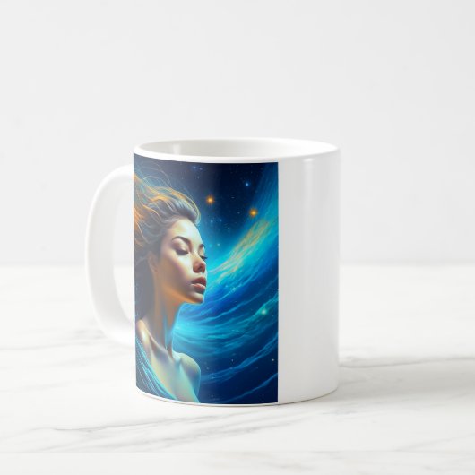 Stillness spricht | Meditation Celestie Art Kaffeetasse (Vorderseite Links)