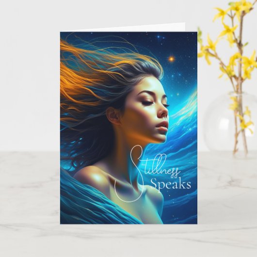 Stillness spricht | Meditation Celestie Art Karte (Gelbe Blume)