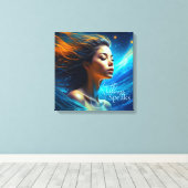 Stillness spricht | Meditation Celestie Art Leinwanddruck (Insitu (Holzboden))