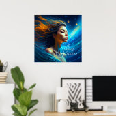 Stillness spricht | Meditation Celestie Art Poster (Heimbüro)