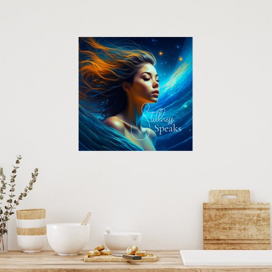 Stillness spricht | Meditation Celestie Art Poster (Küche)