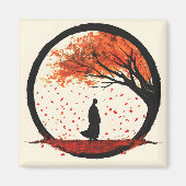 Stillness Zen Circle Herbst Fallende Blätter Magnet (Vorne)