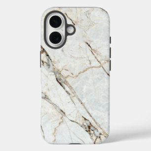 Stilloser, weißer, grauer Marmor Granitstein iPhone 16 Hülle