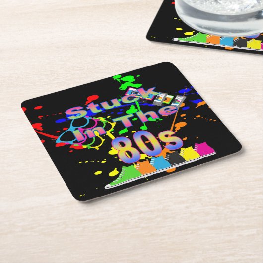 Stillstand im 80er rechteckiger pappuntersetzer (angewinkelt)