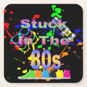 Stillstand im 80er rechteckiger pappuntersetzer (Vorderseite)