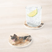 Stillstehende Schäferhund-HundeUntersetzer Getränkeuntersetzer (Seite)