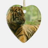 Stillstehende Tiger-Verzierung Keramikornament (Rechts)