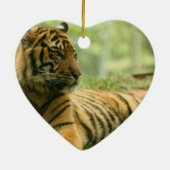Stillstehende Tiger-Verzierung Keramikornament (Hinten)
