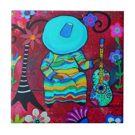 STILLSTEHENDER MARIACHI FLIESE (Vorderseite)