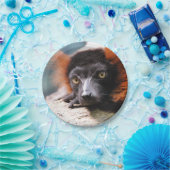 Stillstehender Rot getrumpfter Lemur Pappteller (Party)