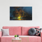 Stillwasser (Herbst/Nacht) Leinwanddruck (Insitu (Wohnzimmer))