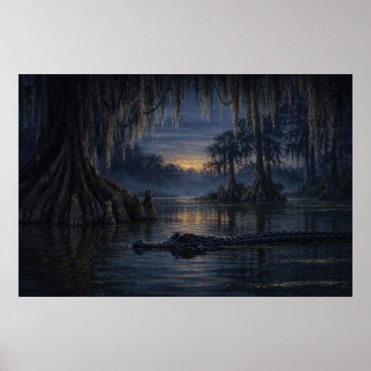 Stillwater Gator | Bayou Wildlife Art | Poster (Vorne)