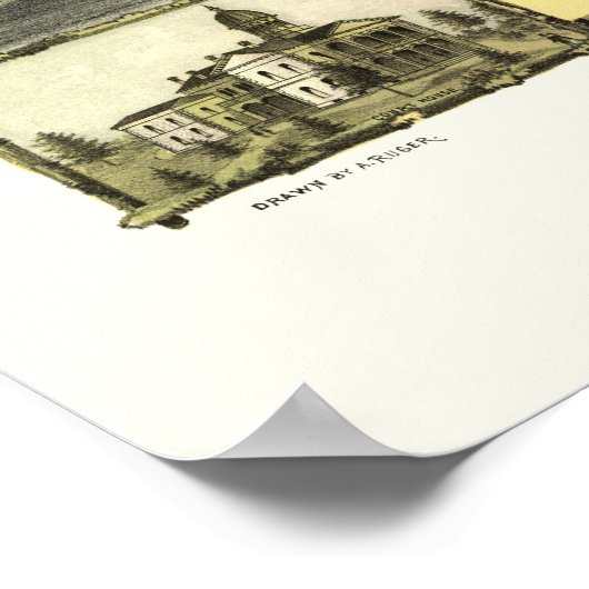 Stillwater, MN Panoramabalkarte - 1870 Poster (Ecke)