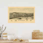 Stillwater, NY Panorama Karte - 1889 Poster (Küche)